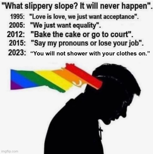 “You will not shower with your clothes on.” | made w/ Imgflip meme maker