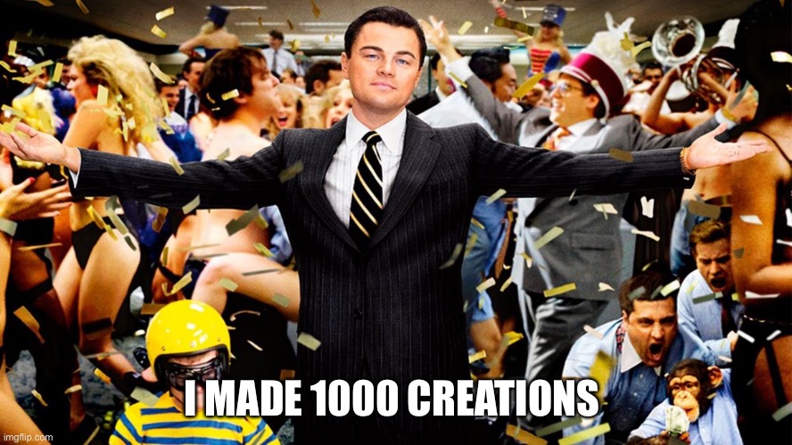 Wolf Party | I MADE 1000 CREATIONS | image tagged in wolf party | made w/ Imgflip meme maker