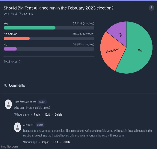 The people have spoken and Big Tent Alliance will renew their contract for another term to run | image tagged in big tent alliance,bta,big,tent,alliance,people say yes | made w/ Imgflip meme maker