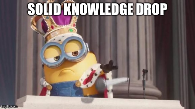 Solid knowledge drop | SOLID KNOWLEDGE DROP | image tagged in mic drop | made w/ Imgflip meme maker