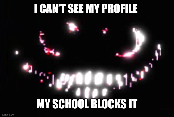 Dupe | I CAN’T SEE MY PROFILE; MY SCHOOL BLOCKS IT | image tagged in dupe | made w/ Imgflip meme maker