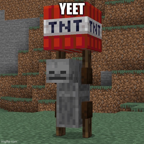 Yeet ‘em all my friend | YEET | image tagged in tnt yeeter,shitpost,minecraft,yeet | made w/ Imgflip meme maker