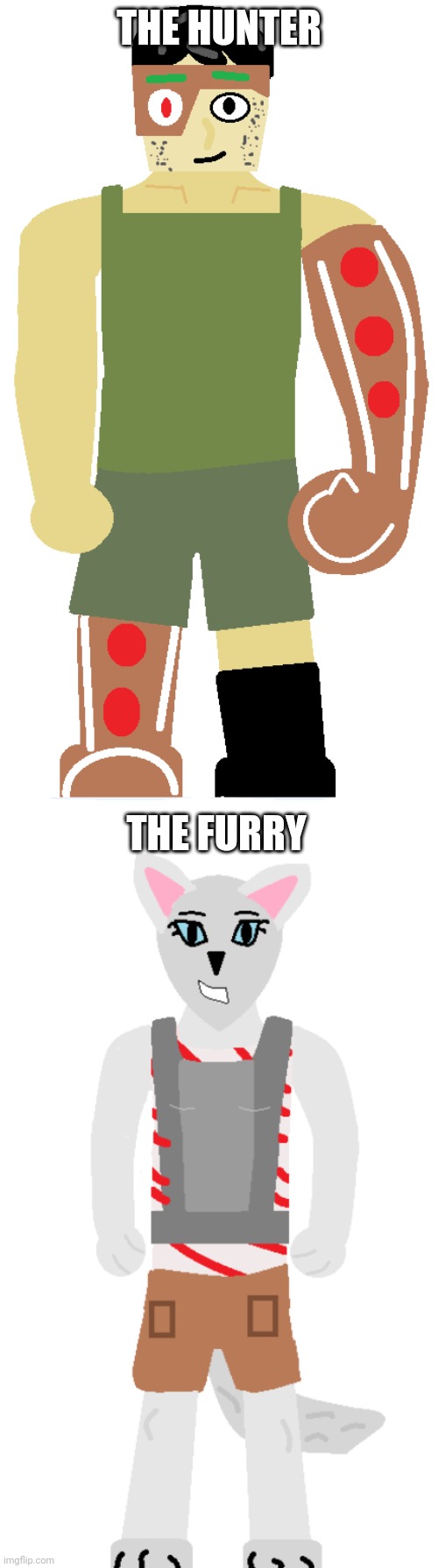 THE HUNTER THE FURRY | image tagged in gingerbread man,candystripe | made w/ Imgflip meme maker