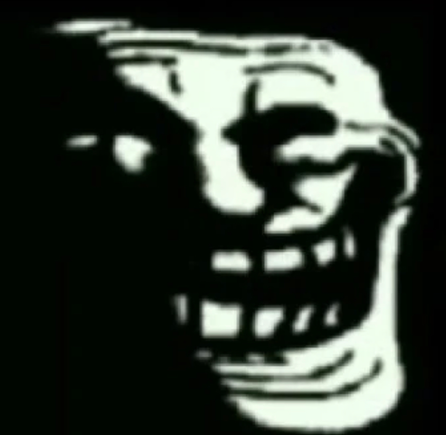 Create meme trollge screamer, trollface is evil, troll meme is