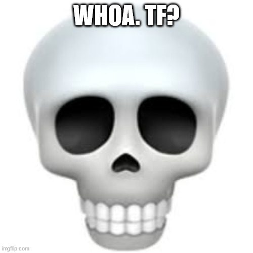 Skull | WHOA. TF? | image tagged in skull | made w/ Imgflip meme maker