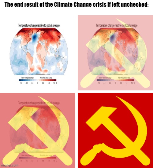 Climate Change "crisis" | The end result of the Climate Change crisis if left unchecked: | image tagged in climate change,communism,globalism,memes,leftists | made w/ Imgflip meme maker