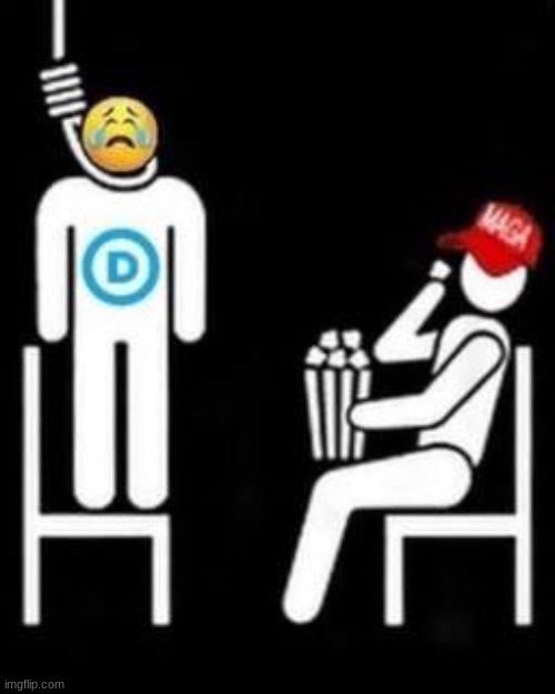 More popcorn Democrat hanging show | image tagged in more popcorn democrat hanging show | made w/ Imgflip meme maker