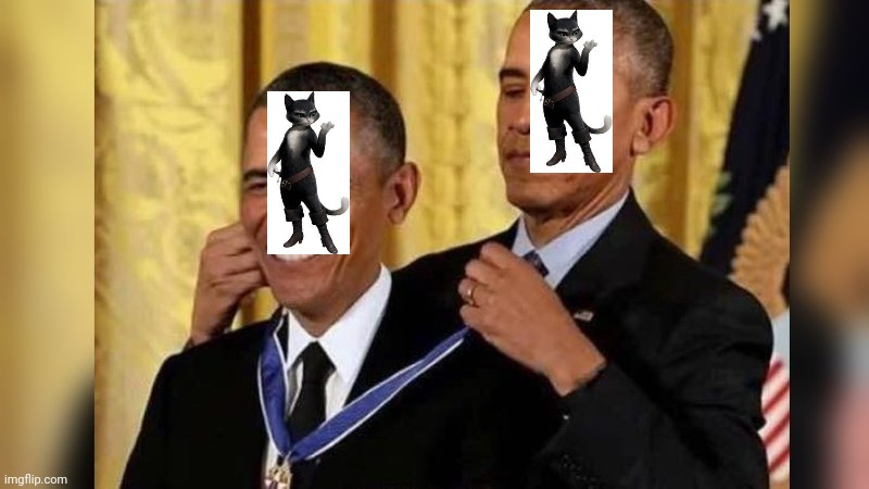 Obama giving Obama award | image tagged in obama giving obama award | made w/ Imgflip meme maker