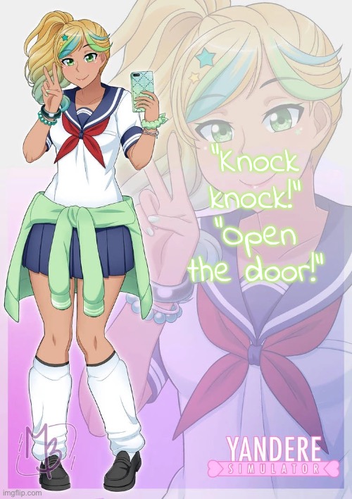 Hoshiko Mizudori | “Knock knock!”
“Open the door!” | image tagged in hoshiko mizudori | made w/ Imgflip meme maker