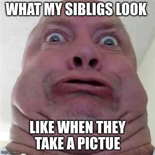 Ugly, So Ugly. | WHAT MY SIBLIGS LOOK; LIKE WHEN THEY TAKE A PICTUE | image tagged in ugly so ugly | made w/ Imgflip meme maker