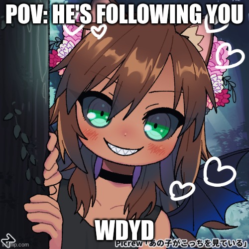 no erp, you may not kill him, NO EATING HIM, op ocs allowed, | POV: HE'S FOLLOWING YOU; WDYD | made w/ Imgflip meme maker