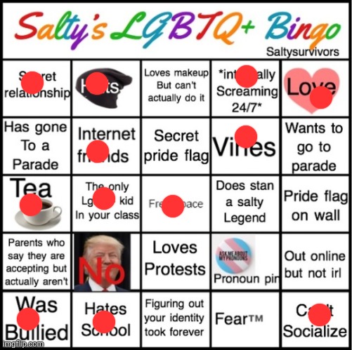 No bingo | image tagged in the pride bingo | made w/ Imgflip meme maker