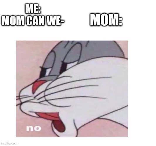 I hate it when this happens | ME:
MOM CAN WE-; MOM: | image tagged in memes | made w/ Imgflip meme maker