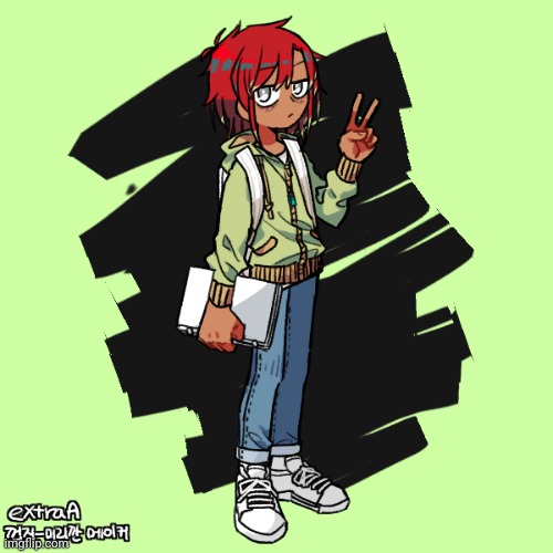 This was Ezra in her middle school days (Creds to @Gunslinger_oc for the idea to use this picrew!) | image tagged in picrew | made w/ Imgflip meme maker