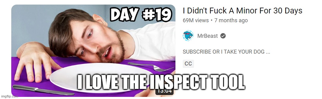 LOL | I LOVE THE INSPECT TOOL | made w/ Imgflip meme maker
