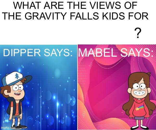 Dipper/Mabel says: Blank Meme Template