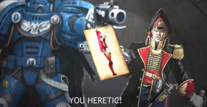YOU HERETIC | image tagged in you heretic,warhammer 40k | made w/ Imgflip meme maker