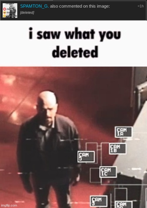 image tagged in i saw what you deleted | made w/ Imgflip meme maker