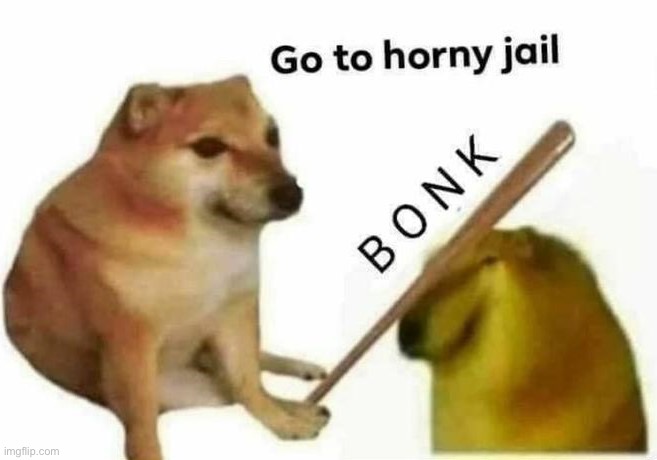 b o n k :) | image tagged in go to horny jail | made w/ Imgflip meme maker