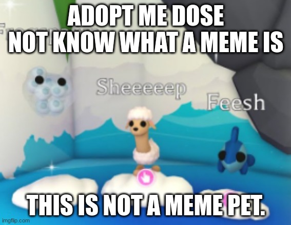 im so disapointed | ADOPT ME DOSE NOT KNOW WHAT A MEME IS; THIS IS NOT A MEME PET. | image tagged in disapointed | made w/ Imgflip meme maker