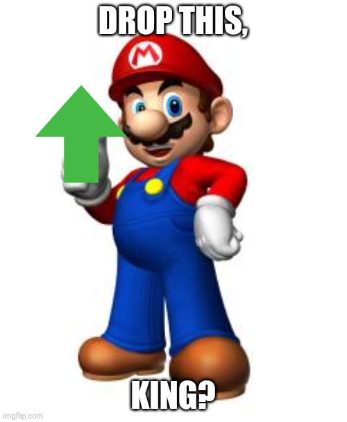 Mario Thumbs Up | DROP THIS, KING? | image tagged in mario thumbs up | made w/ Imgflip meme maker
