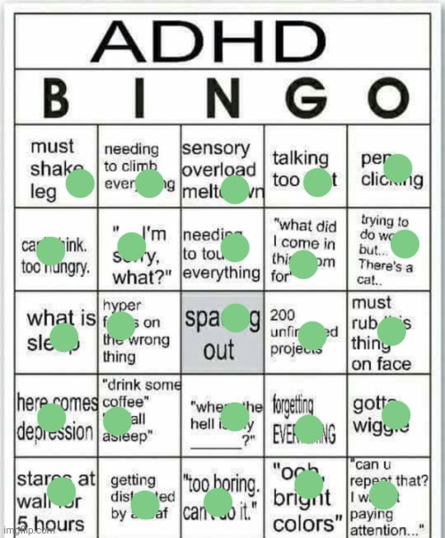 I aint got adhd :D | image tagged in adhd bingo | made w/ Imgflip meme maker