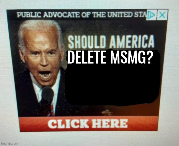 Yes we should! | DELETE MSMG? | image tagged in should america | made w/ Imgflip meme maker