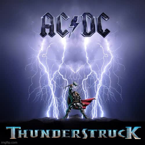 Thought this cover looked really cool | image tagged in ac/dc,marvel,thor | made w/ Imgflip meme maker