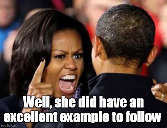 Well, she did have an excellent example to follow | made w/ Imgflip meme maker