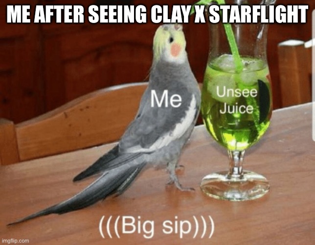 Ew | ME AFTER SEEING CLAY X STARFLIGHT | image tagged in unsee juice,wings of fire,wof,dragons,books,relationships | made w/ Imgflip meme maker