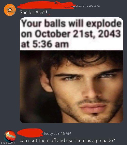 Cursed_Balls gernade | image tagged in cursed,comments,discord,memes,funny,dark humor | made w/ Imgflip meme maker