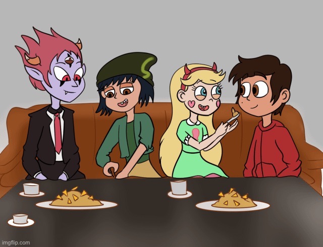 Double Date with Nachos | image tagged in fanart,memes,shipping,funny,svtfoe,star vs the forces of evil | made w/ Imgflip meme maker