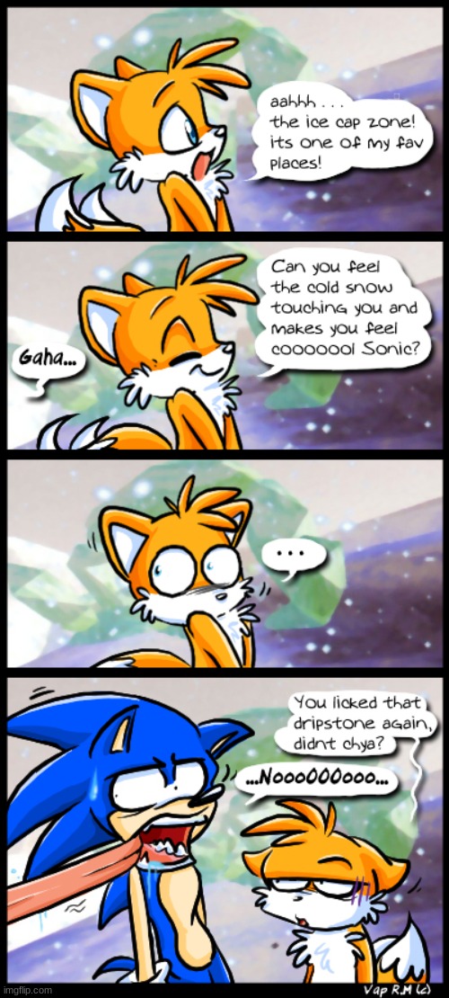 Sonic, what have I told you about licking dripstones. | image tagged in comic,sonic the hedgehog,funny | made w/ Imgflip meme maker