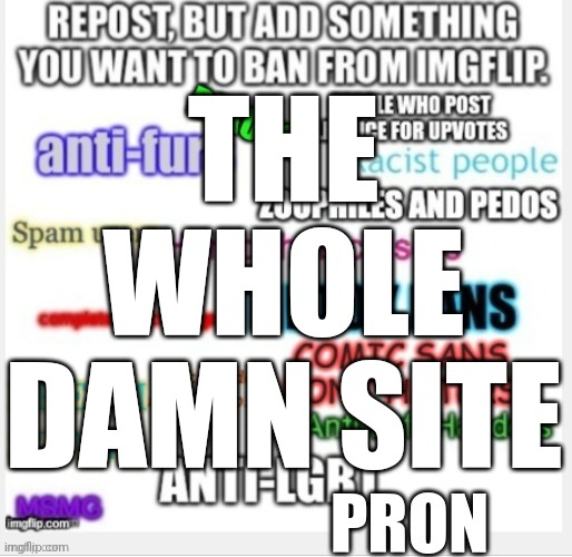 THE WHOLE DAMN SITE | made w/ Imgflip meme maker