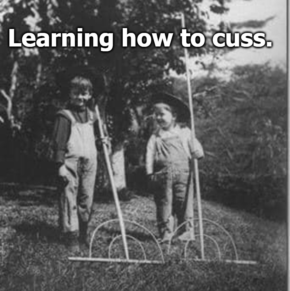 Learning how to cuss. | image tagged in cussing,kids say the darndest things,childhood ruined,annoying childhood friend | made w/ Imgflip meme maker