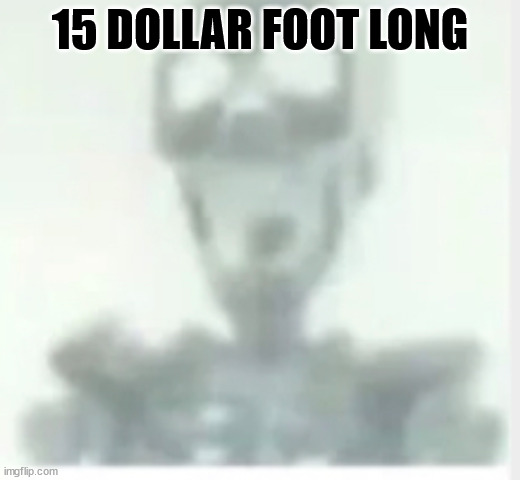screaming skeleton | 15 DOLLAR FOOT LONG | image tagged in screaming skeleton | made w/ Imgflip meme maker