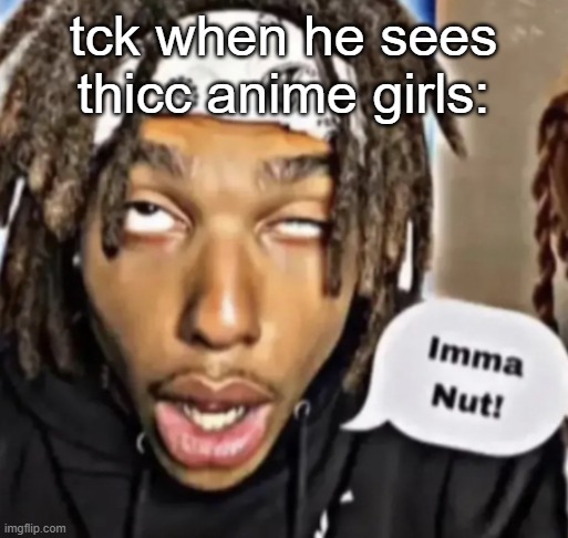 fr fr | tck when he sees thicc anime girls: | image tagged in imma nut | made w/ Imgflip meme maker