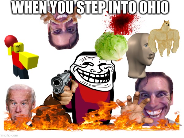 only in ohio | WHEN YOU STEP INTO OHIO | image tagged in graveyard | made w/ Imgflip meme maker
