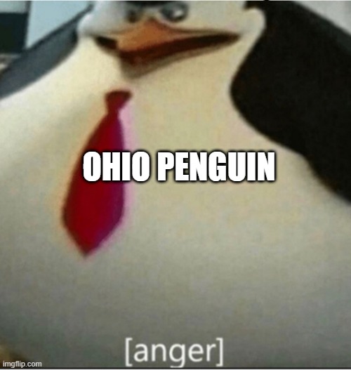 ohio penguin | OHIO PENGUIN | image tagged in anger | made w/ Imgflip meme maker
