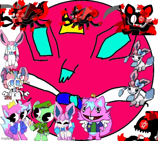 another fanart of sylceon( i included sylceon`s ocs thorugh the years like the past) | image tagged in sylceon icon version 1 | made w/ Imgflip meme maker