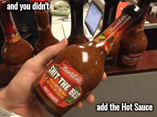 and you didn't add the Hot Sauce | made w/ Imgflip meme maker