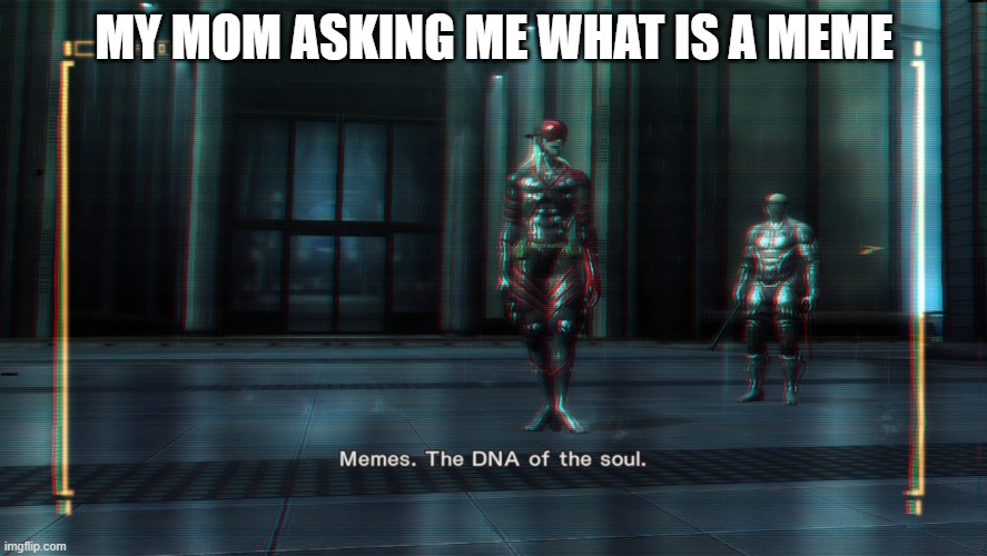 my mom asking me | MY MOM ASKING ME WHAT IS A MEME | image tagged in memes the dna of the soul,memes,mom | made w/ Imgflip meme maker