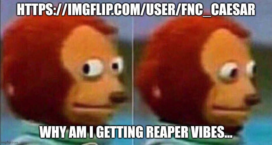 Mein gott | HTTPS://IMGFLIP.COM/USER/FNC_CAESAR; WHY AM I GETTING REAPER VIBES... | image tagged in monkey looking away | made w/ Imgflip meme maker