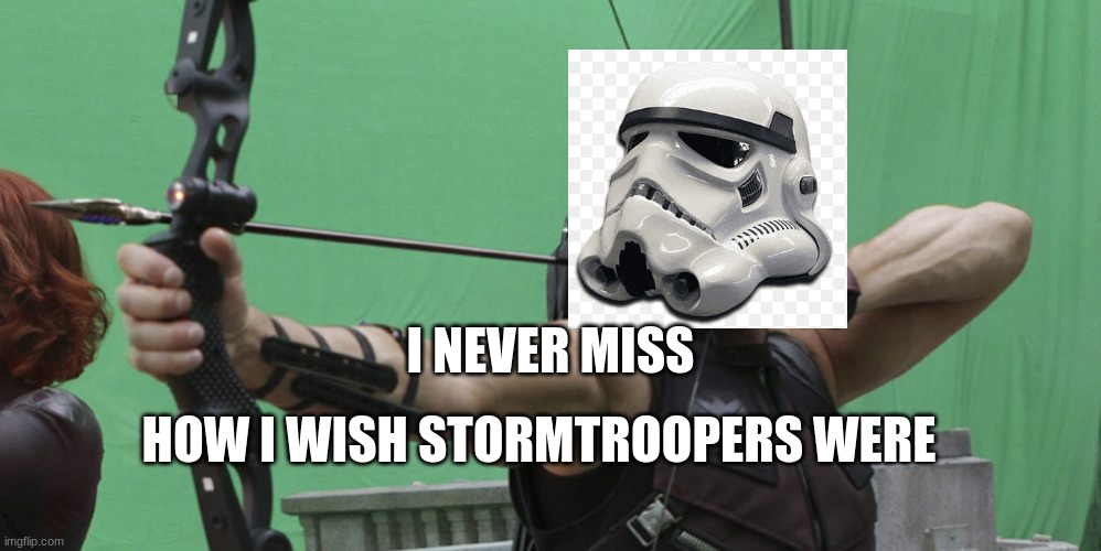 stormtroopers | I NEVER MISS; HOW I WISH STORMTROOPERS WERE | image tagged in star wars | made w/ Imgflip meme maker
