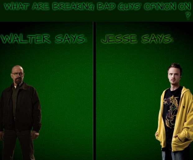 Walt and Jesse opinion Blank Meme Template
