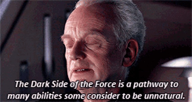 Emperor Palpatine the dark side quote Blank Meme Template