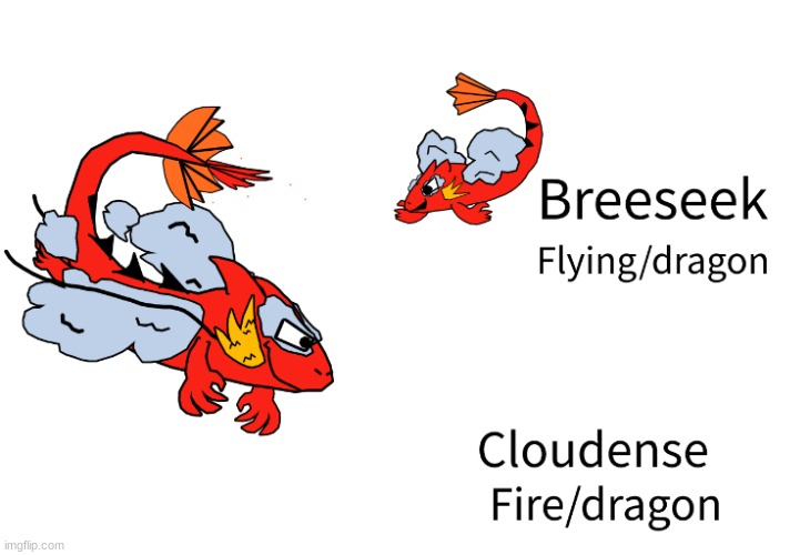 Custom dragon types i made | image tagged in pokemon | made w/ Imgflip meme maker