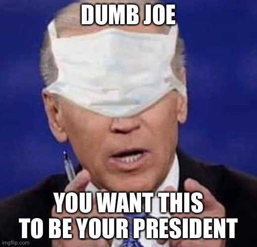 CREEPY UNCLE JOE BIDEN | DUMB JOE; YOU WANT THIS TO BE YOUR PRESIDENT | image tagged in creepy uncle joe biden | made w/ Imgflip meme maker