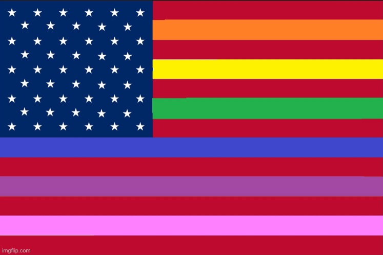 Rainbow US Flag | image tagged in rainbow us flag | made w/ Imgflip meme maker