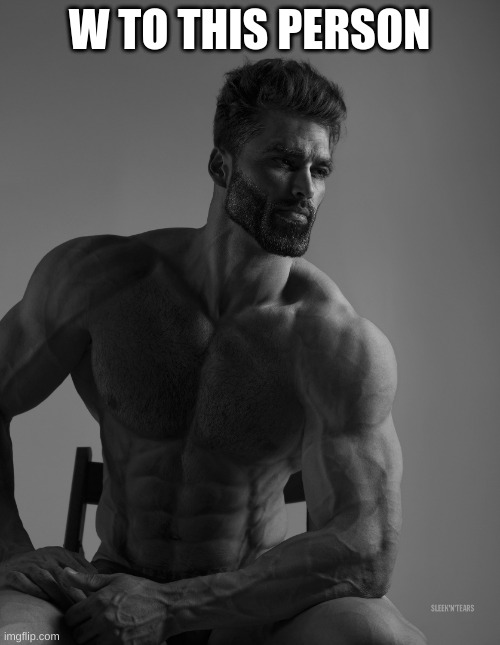 Giga Chad | W TO THIS PERSON | image tagged in giga chad | made w/ Imgflip meme maker